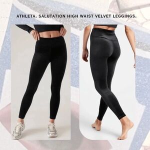 🎉🎉Athleta Salutation Black High Waist Velvet Leggings